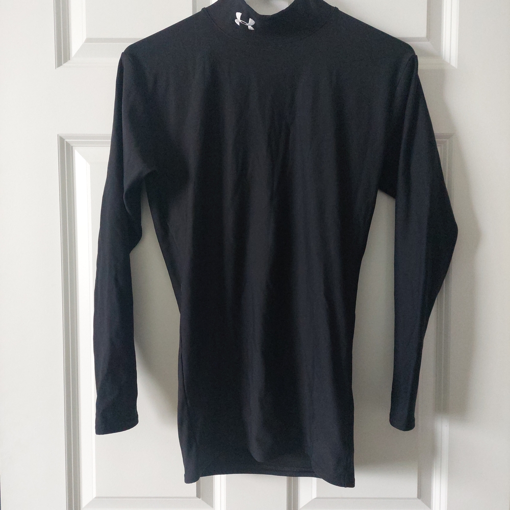 Black Under Armour Men's Mock Long Sleeve Baselayer Size M